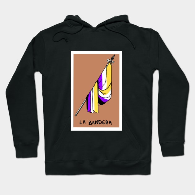 Nonbinary Loteria Bandera Hoodie by Wild Create